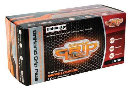 Orange nitrile gloves grip - nitrile,