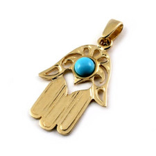 Turquoise Hamsa Pendant in