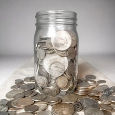 Mason Jar Silver Coin Mixed