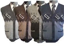 Mens Sleeveless Pattern Button