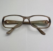 Chopard Eyeglasses Glasses Frames Brown Square 23KT Vintage 54-16-135 Full Rim