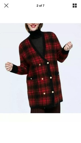 Zara tartan longline cardigan - zara,