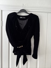 Zara Black Velvet Jacket/top