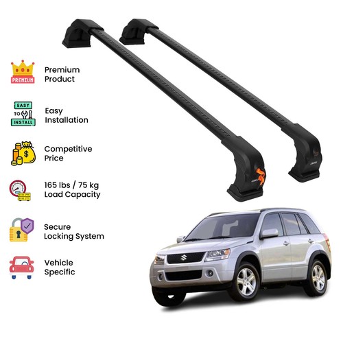 Black premium roof rack cross - black,