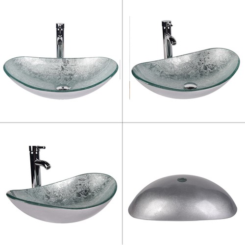Tempered glass bathroom sink - bathroom,