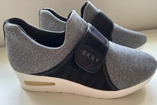 DKNY Women’s Textile Slip On Platform Shoe In Grey - Size UK 6.5 