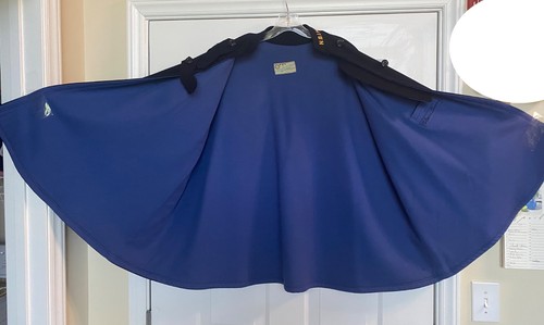 Vintage nurse cape wool - wool, navy