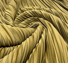 Khaki Stripe Plisse Pleated