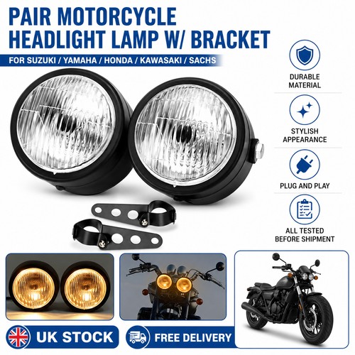 Pair black twin - black, headlight