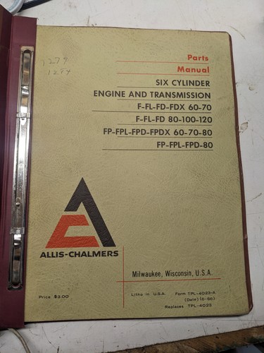 Allis chalmers parts - allis, manual