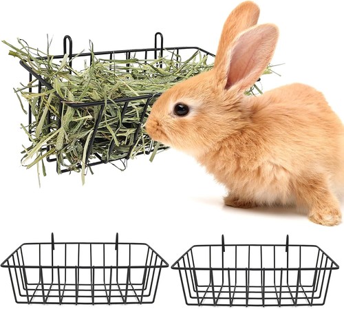 2pcs metal hanging rabbit - rabbit, hay