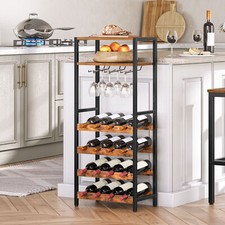HOOBRO Wine Racks Wine Holder Display Storage Shelves Wooden Wine Shelf