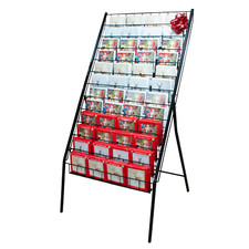 12 Tier Display Rack Floor Standing in Black for Cards Magazines Prints (K136)