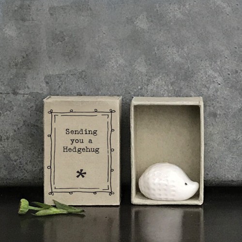 Porcelain hedgehog matchbox - porcelain,