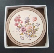 Pimpernel Melamine Cork Coasters  Floral Bouquet Boxed Unused 80s set of 6