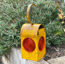 Vintage Chalwyn Yellow Road Lamp & Burner New Wick Garden Lantern Light Mancave