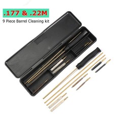 9Pcs GUN CLEANING KIT Barrel Air Rifle Pistol Airgun Rimfire 177 22 Rods Brushes
