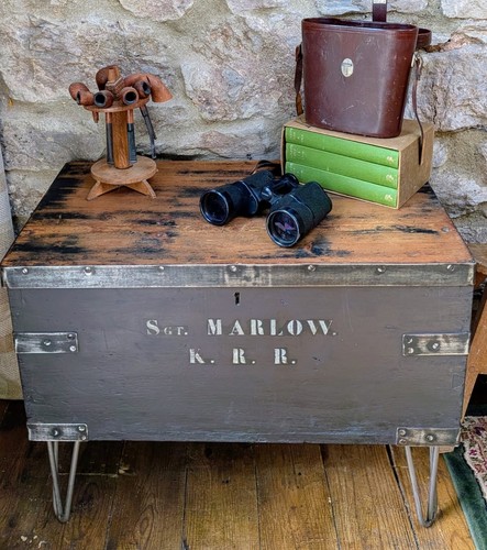 Antique military storage chest - military,