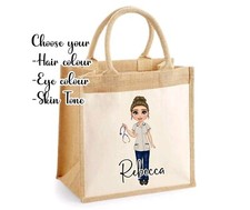 Personalised Nurse Jute Bag