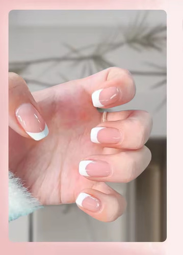 24x short square false nails - short,