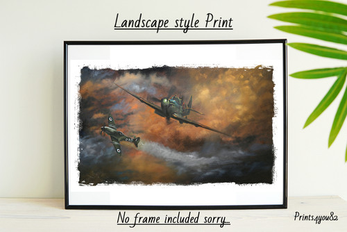 Spitfire print poster - a4,