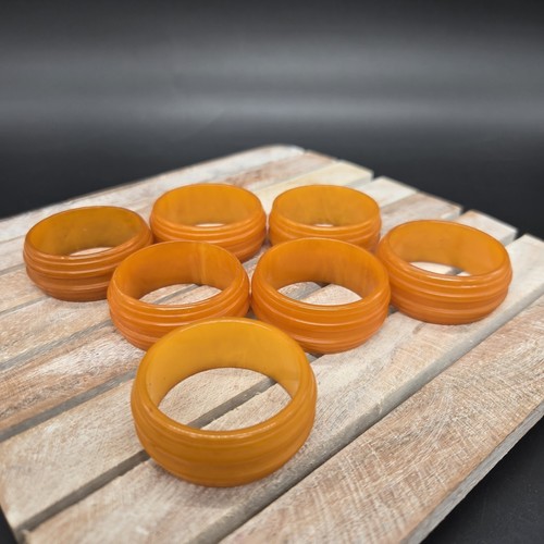 Bakelite napkin rings - bakelite, pc