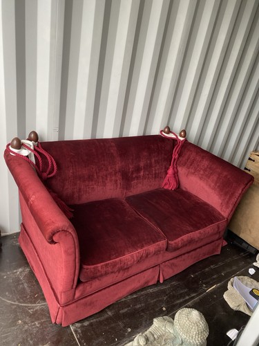 Red velvet seat sofa - red,