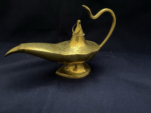 Vintage brass aladdin genie - brass,