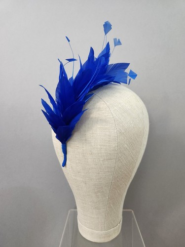 Royal blue feather headband - blue,