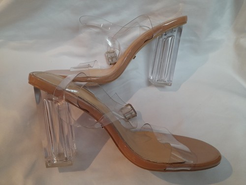 Nude tan perspex heel - perspex, see