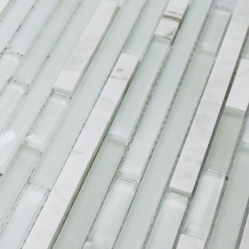 Mosaic tiles sheet - genoa, white