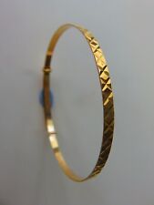 Gold Ladies Bangle Expanding Solid 9 Carat Diamond Cut Yellow 3mm