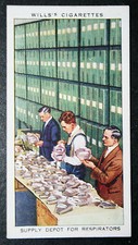 British Civilian Gas Mask Supply Depot   World War 2   Vintage 1930's Card