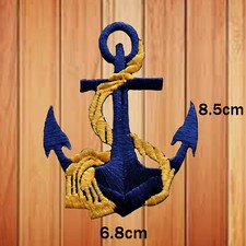 GOLD BLUE SHIP ANCHOR