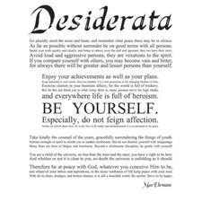 Desiderata Ehrmann Go Placidly Amid Yourself Quote Unframed Wall Art Poster