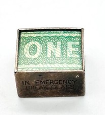 (1,280) Vintage Silver One Note Charm "in Emergency Break Glass" 2.4g