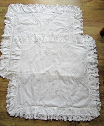 Pair vintage frilled - pair,