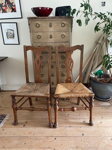 Pair vintage ladder - pair, back