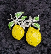 Lemon brooch fruit citrus - brooch,