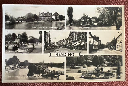 Vintage postcard reading - postcard,
