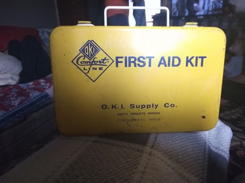 Vintage first aid kit metal - vintage,