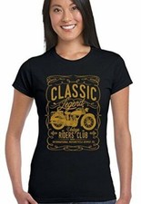 Classic Legend Riders Club Womens Biker T-Shirt Motorbike Indian Motorcycle Bike
