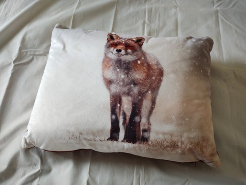 Winter fox cushion 33cm - fox,