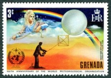 GRENADA 1973 3c SG559 mint MNH FG IMO/WMO Centenary Iris & weather balloon ##W36
