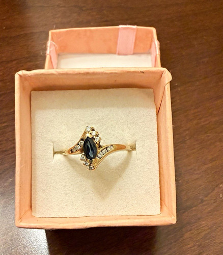 10k yellow gold marquise blue - yellow,