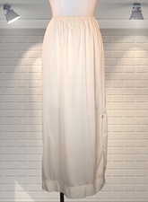 Vintage Beige Nylon Long Maxi Half Slip Petticoat - Pan-Dora