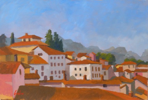 Original oil painting - , signed