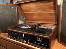 Dynatron Vintage Record Player in teak RESTORED over 7 days including speakers 