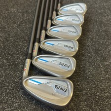 PING IE1 IRONS / 5-PW / GRAPHITE PING CFS 70 REGULAR SHAFTS / RED DOT