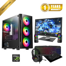 Fast Gaming PC Computer Bundle Quad Core i5 16GB RAM SSD+1TB  4GB GT730  Win 11